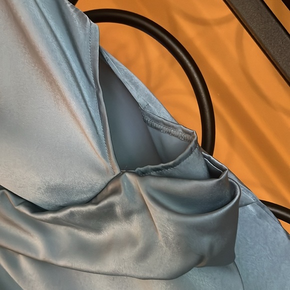 PRETTYLITTLETHING Satin Cowl Neck Hip Cut Out Dress - Picture 10 of 16